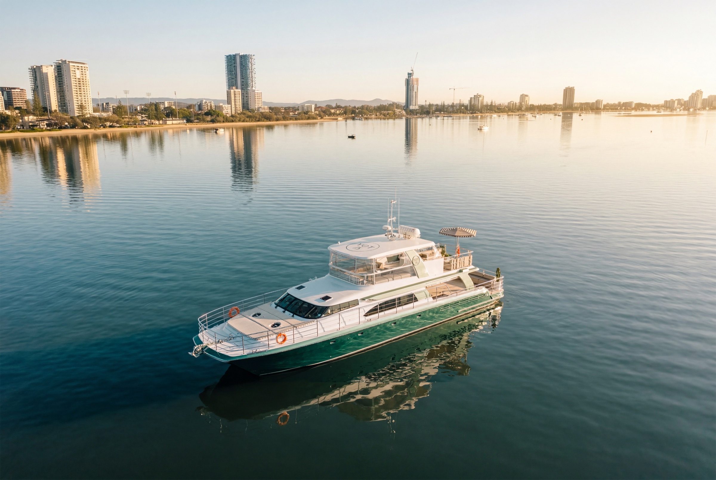 YOT 75 cruising on calm Gold Coast water